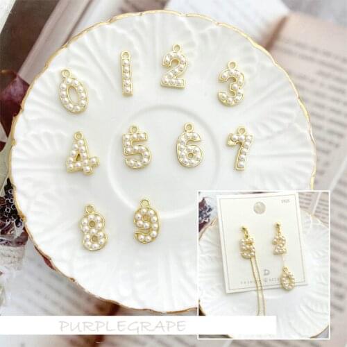 10pcs 0-9 digital pendant homemade DIY custom earring material 520 necklace pendant 1314