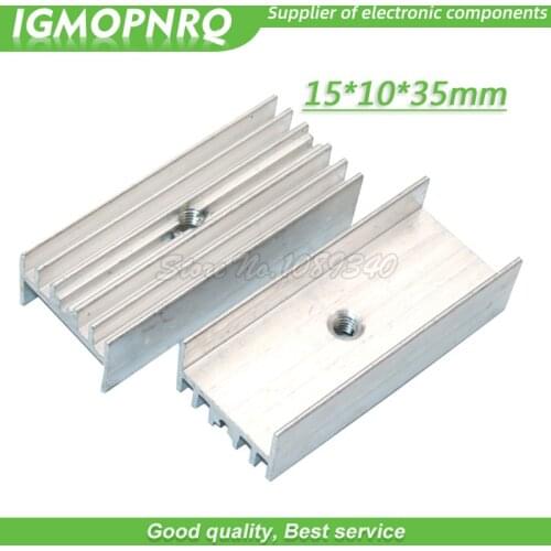 10pcs white Aluminum Heatsink Radiator 15*10*35mm Transistor TO-220 For TO220 Transistors IGMOPNRQ