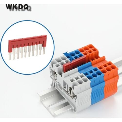 Jumper FBS10-4 Plug In Bridge for 1.5mm^2 wiring ST And PT DIN Rail Terminal Blocks L41/H22.6/W3.4mm 10seats Connector