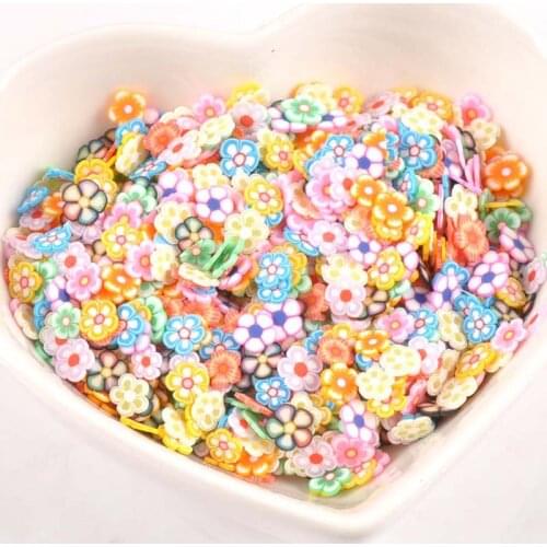 1000pcs Decor mix Flower Polymer Clay Toy DIY Slime Accessories Decoration Jelly Mud Hand Gum for Kids Nails Art Tips cp2216