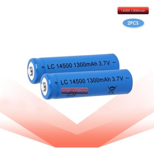 2pc/LOT ANLB AA 14500 1300mah 3.7V lithium ion rechargeable batteries and LED flashlight, free delivery