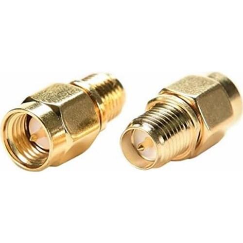 2pcs WiFi Router Antenna Connector RP-SMA female Plug To SMA male Jack Straight RF adapter Coaxial Cable Converter