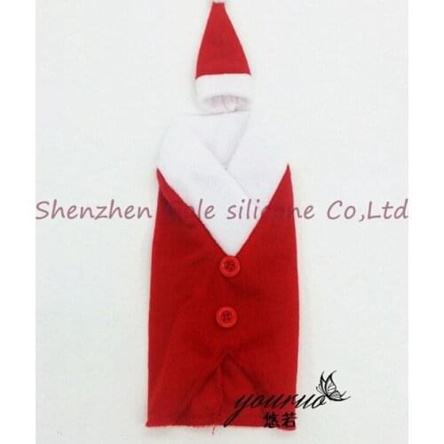 200set/lot Christmas Santa Claus red wine bottle cover bags Christmas dinner table decoration at home come party decors