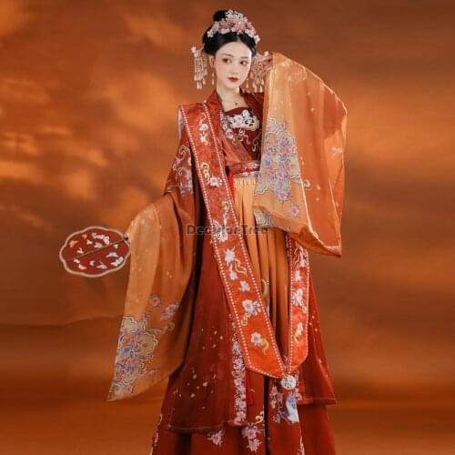 2021 chinese folk dance clothing set retro song dynasty princess cosplay stage wear asian traditional hanfu costume fairy dress