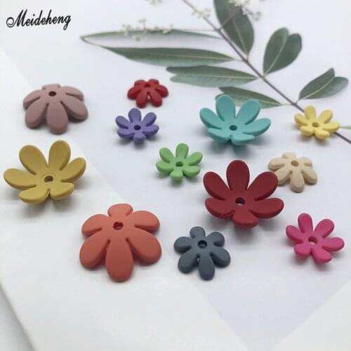 Acrylic DIY Earring flower Beads painted boutique accessory loose beads hair ornament hairpin headdress Decoration Beads