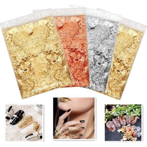 Flakes Glitter Aluminum Foil Sequins Chrome Powder Nails Irregular Sticker Art Manicure Decor Nails Foil DIY Chipped Manicures
