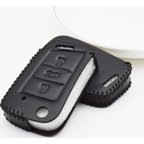 Leather Car Key Case Cover For Skoda Kodiaq Octavia 1 2 A5 A4 A7 Rapid Fabia 3 Superb Karoq Yeti 2018 2019 Key Shell Accessories