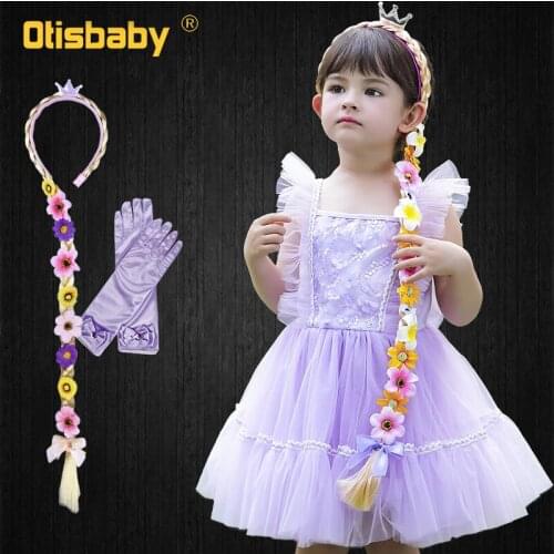 1 - 8 Years Summer Baby Girl Princess First Birthday Party Dress Kawaii Infant Tulle Tutu Ball Gown Kids Baptism Prom Dress Ins
