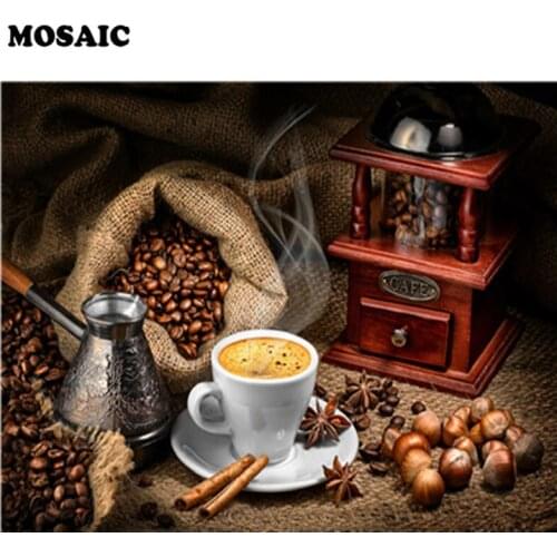 DIY diamond Painting cross stitch kits Wall Art Pictures Decor full diamond embroidery still life coffee picture