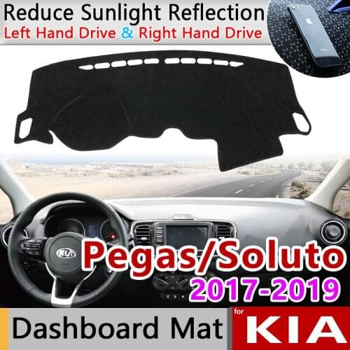 For KIA Pegas 2017 2018 2019 Soluto Anti-Slip Mat Dashboard Cover Pad Sunshade Dashmat Protect Carpet Anti-UV Car Accessories