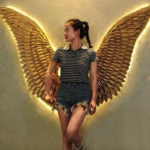 European Iron Angel Wing LED 6M Lamp Belt Wall Lamps Wall Decoration Aisle Coffee Shop Bar Wall Lights Night Art Deco Fixtures