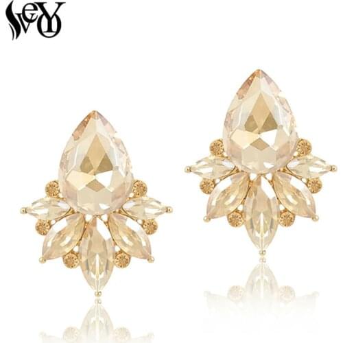 VEYO Classic Crystal Stud Earrings Fashion Jewelry for Women Hot Sale Wholesale