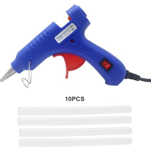 Glue Gun High Temperature Heater Melt Hot Glue Gun 20W Repair Tool Heating Glue Gun EU Plug 7mm Hot Melt Glue Sticks