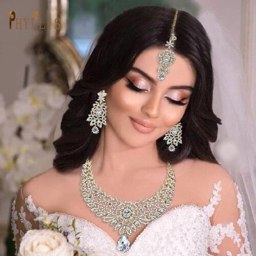 C30 Dubai Jewelry Set Nigeria Jewelry Sets For Women Party Crystal Wedding Jewelry Sets Bridal Tiara Necklace Accessory