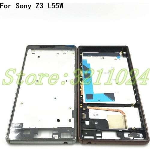 For Sony Xperia Z3 L55 L55w D6603 D6653 Housing Middle Bezel Plate LCD Frame chassis with Power Volume Button Dust Plug Cover
