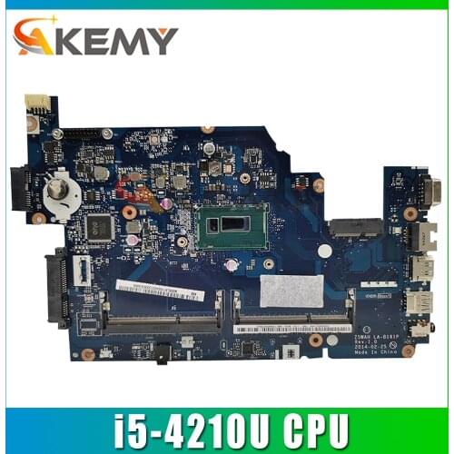 Akemy Laptop Motherboard For ACER Aspire E5-531 i5-4210U Mainboard LA-B161P SR1EF DDR3