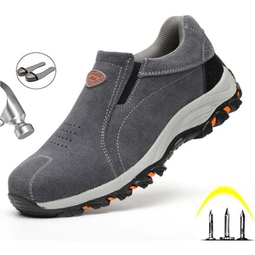 Fashion Men Safety Shoes Steel Breathable Work Boots Steel Toe Cap Anti-piercing Industial Sneaker Comfortable Protection Shoes