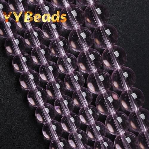 Natural Pink Crystal Glass Beads 4-12mm Clear Light Pink Glass Round Loose Beads For Jewelry Making DIY Women Bracelet Wholesale