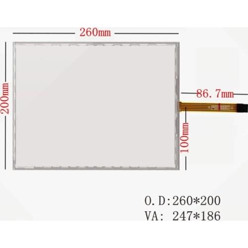260*200 MM New 12.1 inch Resistance touch panel 5 line touch screen with USB driver card