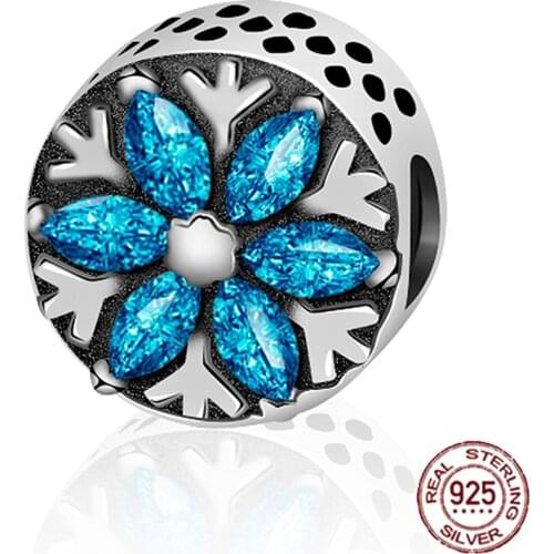 NEW Original Design 100% 925 Sterling Silver 1:1 Blue Sky Gem Charm Bead Women Fashion DIY Jewelry Gift 1741-1760