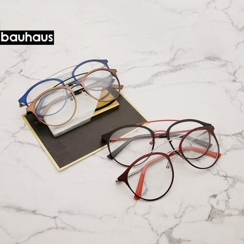 Women Glasses Frame Men Vintage Design Double Beam Glasses Female Clear Lens Eyewear Unisex Retro Eyeglasses Spectacles