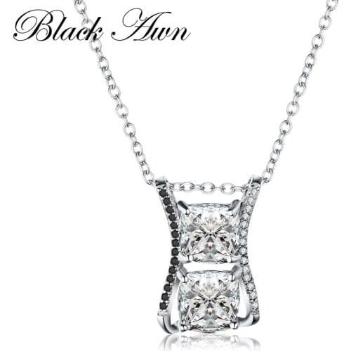 New Cute Topaz Silver Necklace Fine Genuine 100% 925 Sterling Silver Jewelry Classic Necklaces for Women Necklaces Pendants P161