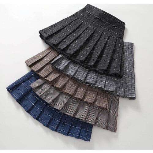 Japanese Girls Pleated Skirt Plaid Princess Party Clothes School Skirts High Waist Soft A-Line Student Uniform Children Clothing