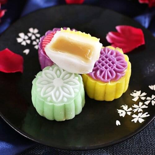 6pcs Hand Press Cookie Stamps Moon Cake Decor Mould Barrel Mooncake Mold 50g Pastry DIY Tool