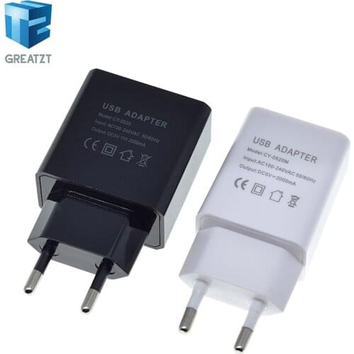 EU plug 5V 2A Single USB / Dual USB Universal Mobile Phone Chargers Travel Power Charger Adapter Plug Charger CY-0520