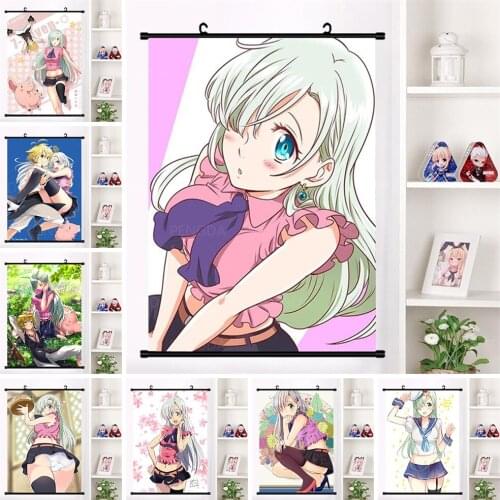 Modern Prints Anime Characters Picture The Seven Deadly Sins Canvas Painting Plastic Hanging Scrolls Decor Home Wall Art Poster