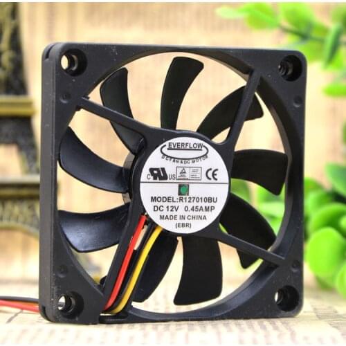 SSEA New cooling fan for EVERFLOW R127010BU 12V 0.45A 7CM PWM double ball bearing 70x70x10mm 3-pin