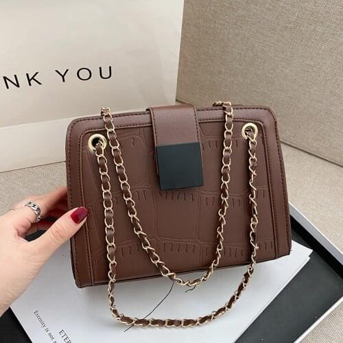 Street Travel Messenger Bags Fashion Exquisite Shopping Bag Portable PU Leather Shoulder Chain Purse for Female