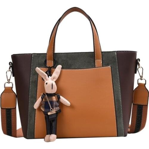 Women Handbags Fashion Patchwork Shoulder Bag Office Work PU Leather Bag Female Casual Solid Tote Bags Lady Simple Messenger Bag