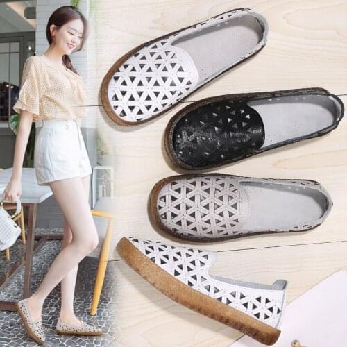 Women Fashion Flats Summer Comfy Breathable Cutouts Woman Casual Shoes 2021 New Wear Resitant Non-slip Soft Sole Female Loafers