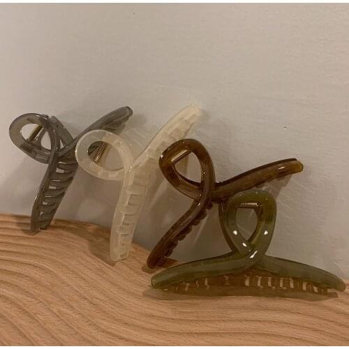 Suitable for a lot of hair 1PCS Korea Extra Large Hair Grab Acrylic Frosted Cross-Plate Hair Grab Clip Shark Clip