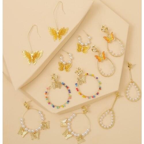 2020 Boho Fashion Insect Butterfly Drop Earrings For Women Girl Trendy Bohemian Handmade Beaded Dangle Earring Statement Jewelry