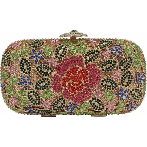 Lady Rhinestone Evening Clutches Bags Women Phone Shoulder Chain Handbags Fashion Wedding Bridesmaid Diamond Crystal Prom Purse