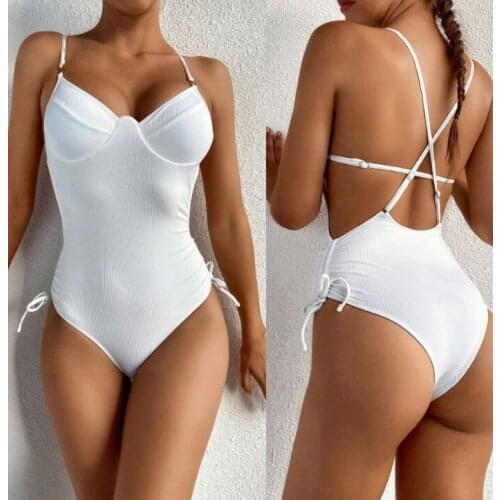 Female Swimwear, Girls Solid Color Sleeveless Spaghetti Strap Bathing Suit for Summer young girls in micro bikini