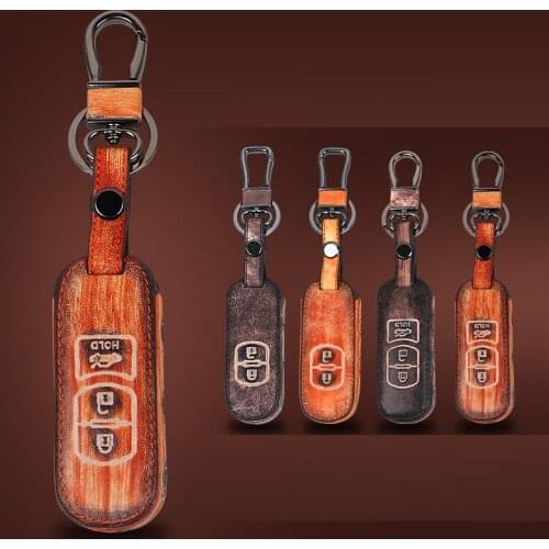 1pc for Mazda 3 Axela 2017 Key bag top layer Leather Hand sewn