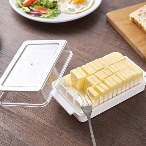 1 X Storage Box 17.5x9.5x5.5cm. Butter Dish With Lid Dust-proof Slicing Storage Box Plastic Clear Cheese