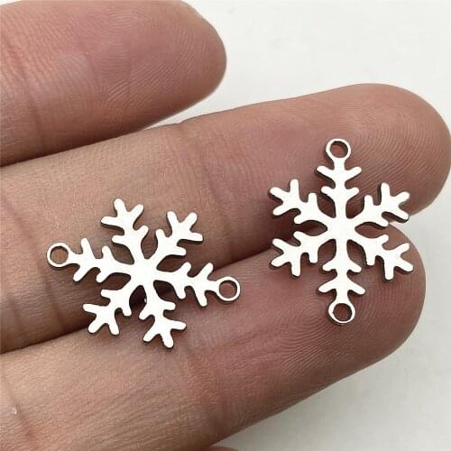 10pcs Christmas Snowflake Bracelet Connectors Stainless Steel Connector Bracelet Pendant Jewelry Handmade Diy Jewelry Making