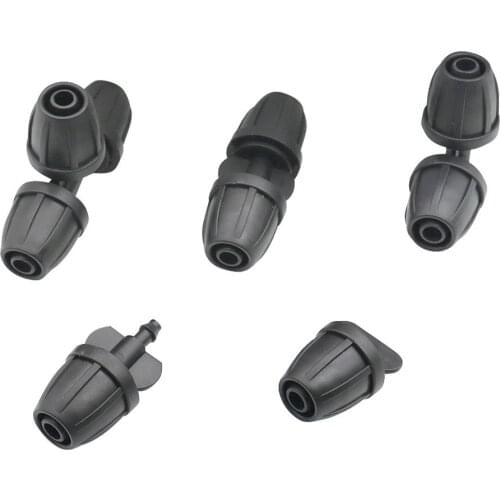 2 Pcs 8/11mm Hose Connectors With lock Nuts Tee Straight Elbow Plug Connector Garden Drip irrigation 8/11mm Hose Splitters