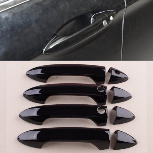8Pcs/Set Car Glossy Black Side Door Handle Cover Trim With Smart Keyless Hole Fit For Honda Accord 9th 2013 2014 2015 2016 2017