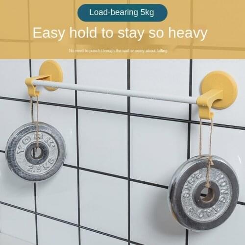 Artracyse 2PC Bathroom Non-perforated Towel Rack Kitchen Single Rod Rag Rack Bathroom Thickened Towel Bar Simple Storage Rack