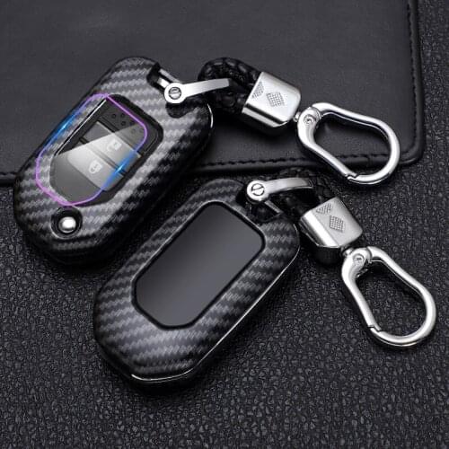 Carbon Fibre ABS Key case for car For Honda Civic CR-V HR-V Accord Jade Crider Odyssey 2015- 2018 Remote Key Protection