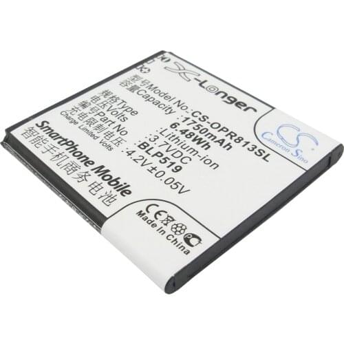 CS 1750mAh / 6.48Wh battery for OPPO 701T, R813T, R817, R817T, R823, U701, U701T, Ulike BLP519