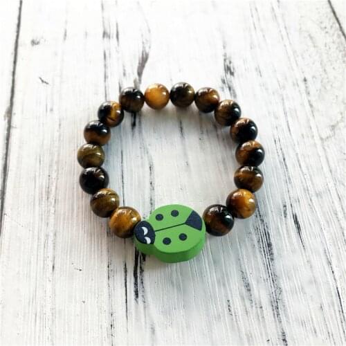 Natural Stone Kids Childrens Wooden Beads Bracelet Cute Little Animal Bracelets Girl Boy Jewelry Wholesale and retail is ok