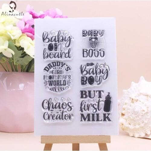 Baby Boy Milk Bottle CLEAR STAMPS Scrapbooking Handmade Card Album Paper Craft Rubber Transparent Silicon Stamp Alinacutle