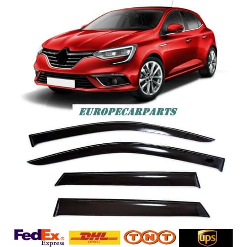 For Renault Megane 4 Hb 2016➔ Window Visors Side Sun Rain Guard Vent Deflectors 4 pieces