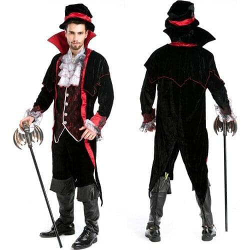 Halloween Custumes For Men Adults Luxury Man Vampire Masquerade Diary Vampire King Dracula Cosplay Victorian Period Costume